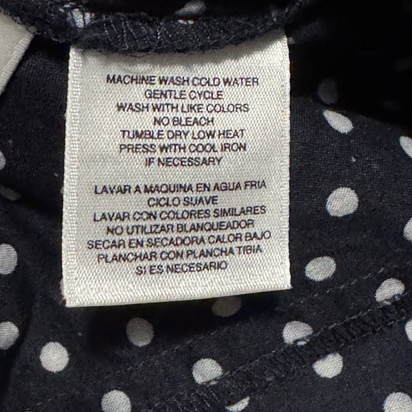 Jones New York Sport Women's Long Sleeve Polka Dot Button Up Blouse Black Medium - Picture 10 of 14